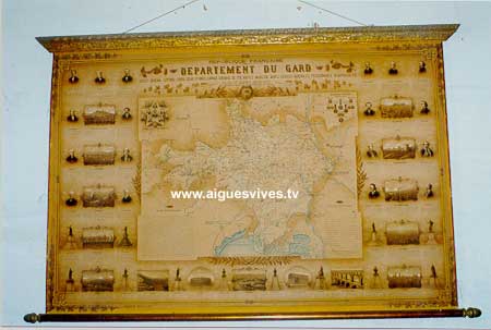 ancienne carte du dpartement du Gard